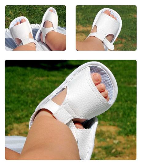 sandalia bebe blanca DIY 4 Cómo hacer unas sandalias de bebé   Modelo Blanco