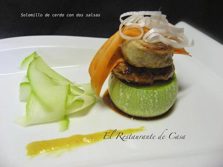 SOLOMILLO DE CERDO CON DOS SALSAS SOLOMILLO DE CERDO CON DOS SALSAS