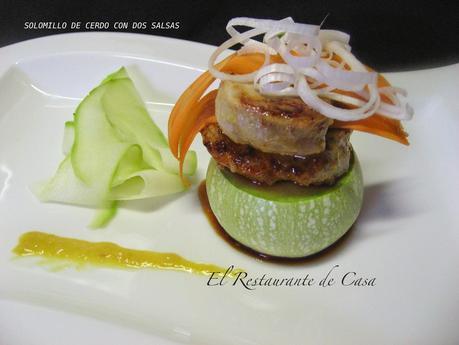 SOLOMILLO DE CERDO CON DOS SALSAS SOLOMILLO DE CERDO CON DOS SALSAS