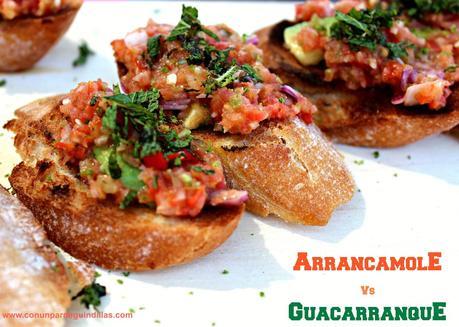 Tosta elaborada con la pasta sobrante de un gazpacho