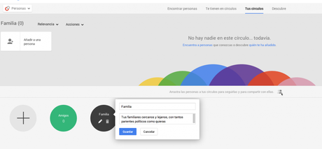 Cómo modificar los nombres de los circulos en Google+