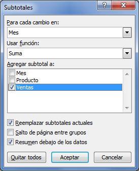 subtotales en excel 05 Herramienta Subtotales en Excel