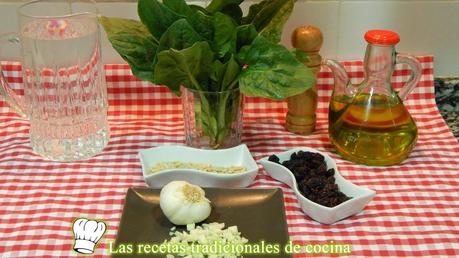 Receta de espinacas salteadas a la Catalana