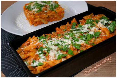 Penne con salsa boloñesa vegana Thermomix