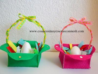 Cómo hacer una cesta de fieltro con moldes