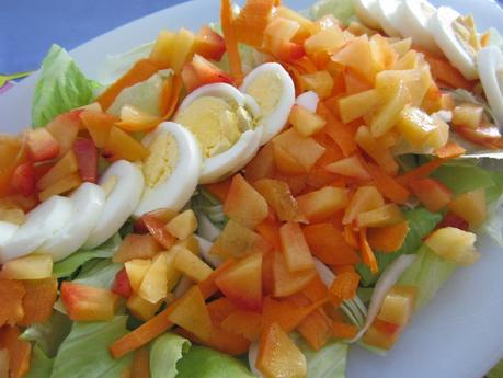 ENSALADA CON CIRUELAS RECIENCOGIDAS