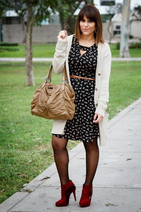 botines de color rojo vino, looks , paez