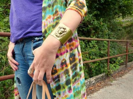 Kimono tie dye y capazo rosa