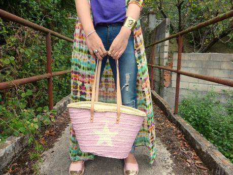 Kimono tie dye y capazo rosa (6)