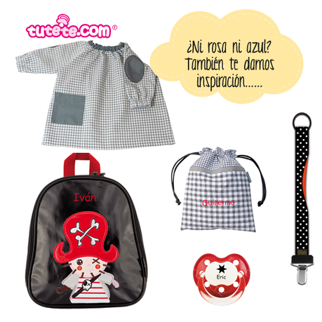 mochila personalizada guarderia gris