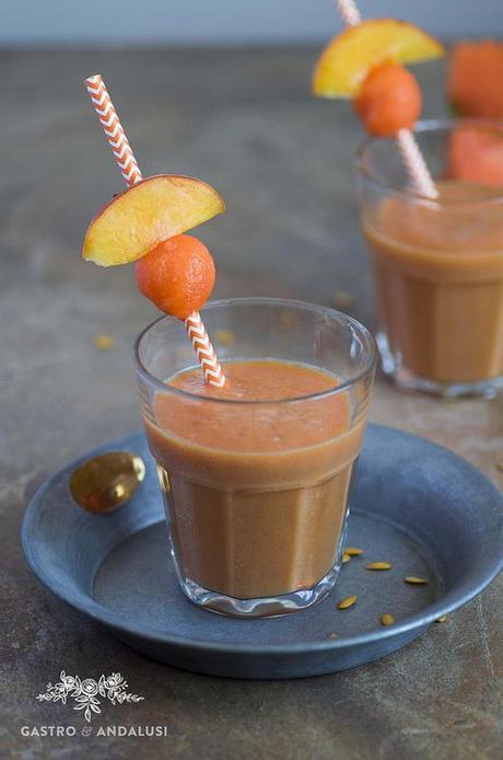 SMOOTHIE de Melocotón y Melón de Cantaloup #SmoothieAndaluz Smoothie de melón y melocotón