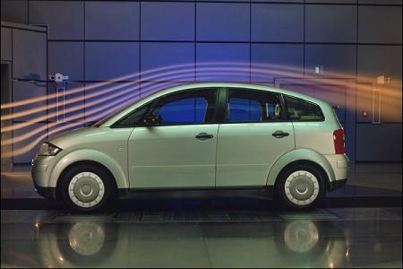 Audi A2 en el tunel del viento