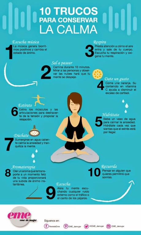 10 trucos para conservar la calma #Infografía #Salud #Consejos