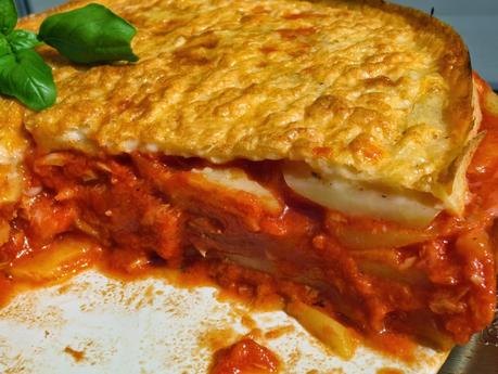Lasaña fácil de patata y atún