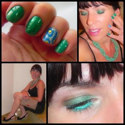 Esmeralda para alegrar un conjunto negro (Look, manicura, outfit y peinado)