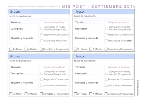 Freebies: Agenda y Blogger Planer 2014/15