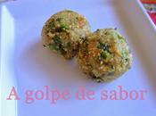 Croquetas quinoa, batata guisantes