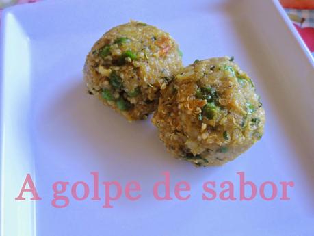 Croquetas de quinoa, batata y guisantes