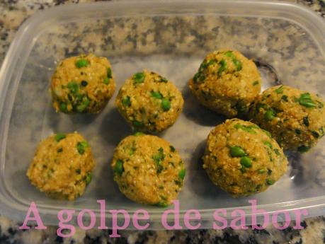 Croquetas de quinoa, batata y guisantes 2