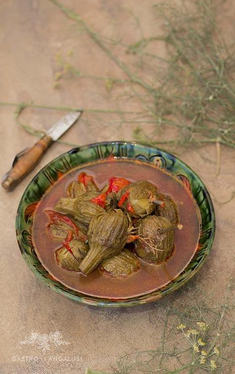 Berenjenas aliñadas con vinagre e hinojos