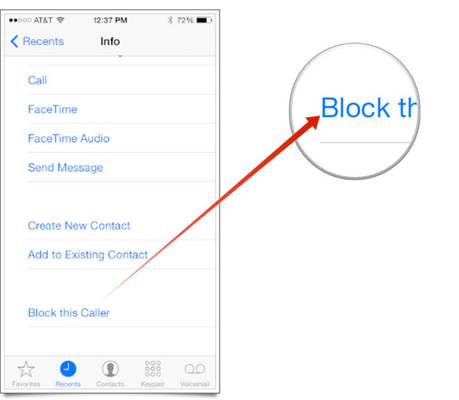 Bloquear numero de telefono Iphone 3