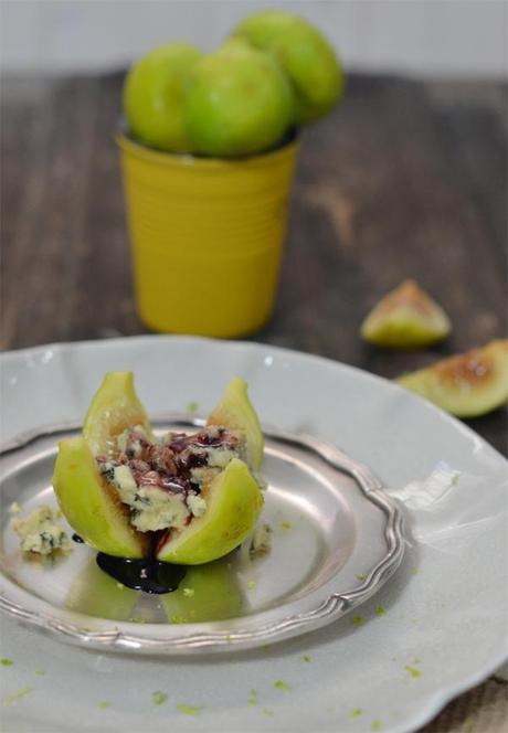 Higos caramelizados con oporto y queso azul Blue Stilton
