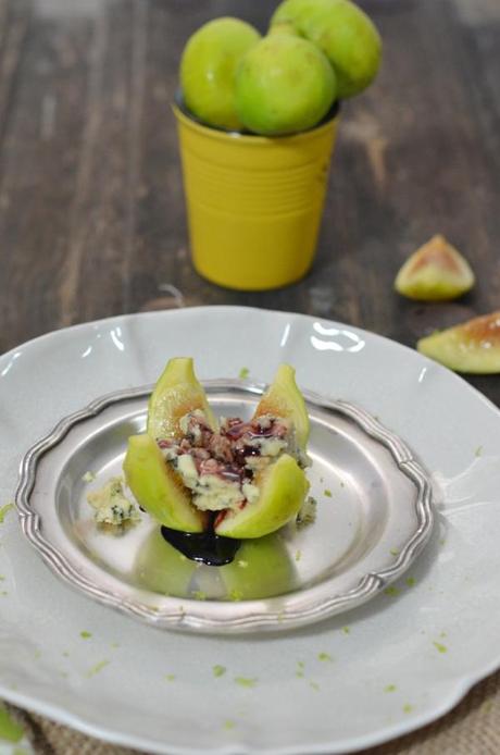 Higos caramelizados con oporto y queso azul Blue Stilton