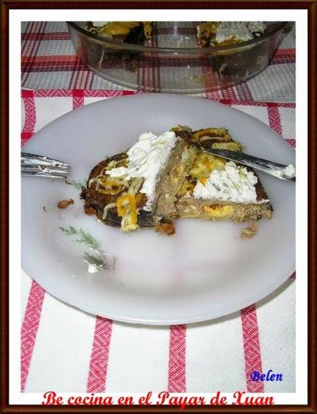 Berenjenas rellenas de bonito y huevos