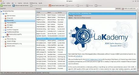 Akregator, lector de feeds en KDE