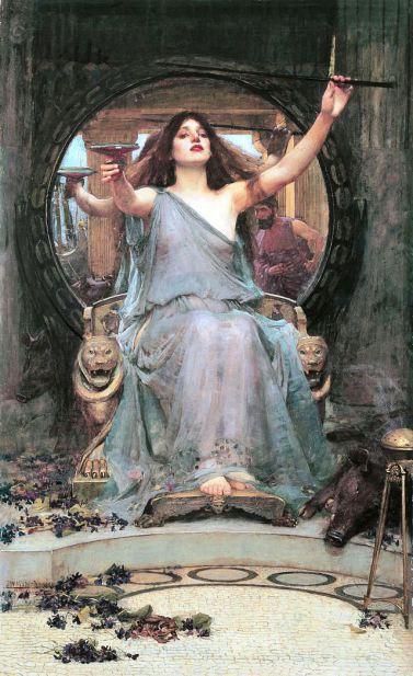 Circe Offering the Cup to Odysseus - John William Waterhouse (1891) 