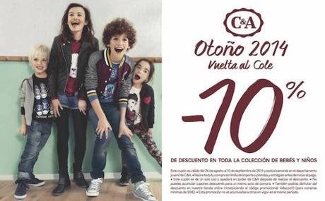 5 Ofertas y descuentos online para ahorrar en la Vuelta al Cole que no te puedes perder Cupón descuento de 10% C&A