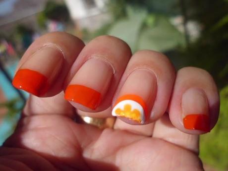 manicura francesa naranja