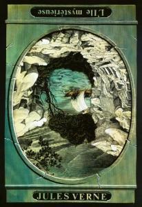 Al girar la ilustración, Julio Verne se convierte en La isla misteriosa