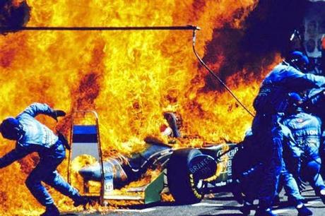 JOS VERSTAPPEN EN EL GP DE ALEMANIA 1994 - INCENDIO QUE QUEDO GRABADO EN LA HISTORIA