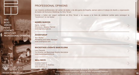 Los mejores profesionales del sector de bodas opinan sobre Exclusive Weddings by Emy Teruel