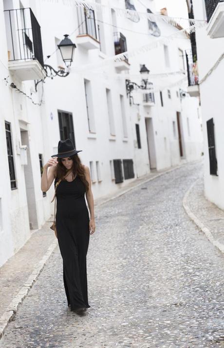 street style barbara crespo altea black long dress C&A fashion blogger outfit blog de moda 