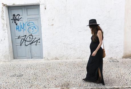 street style barbara crespo altea black long dress C&A fashion blogger outfit blog de moda 