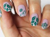 Doble Estampación uñas verde Nail