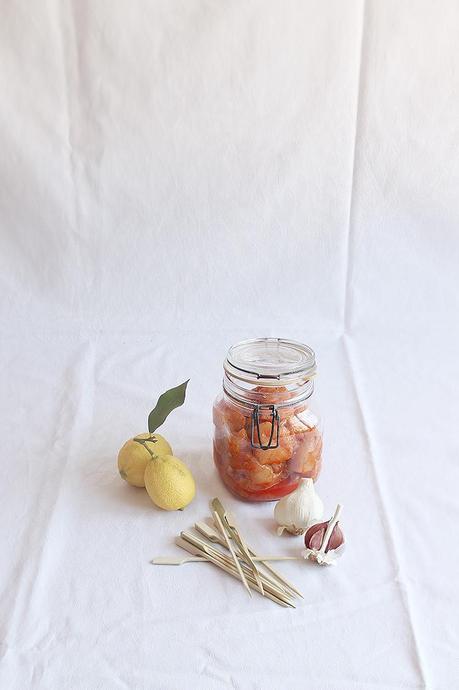 Brochetas de pollo adobado caseras