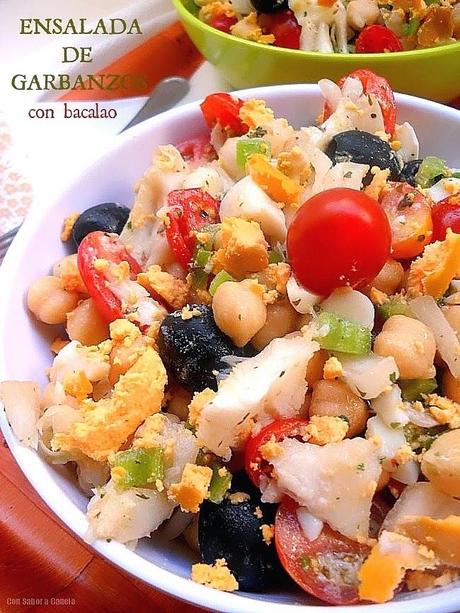 Ensalada de garbanzos con bacalao