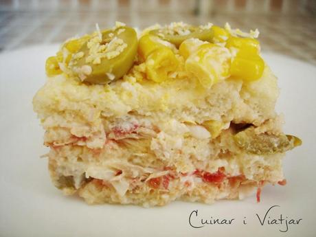 Pastel de verano con pan de molde