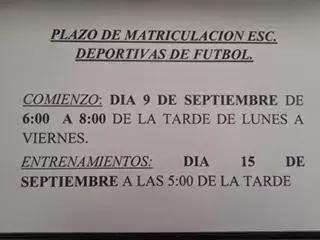 Ya está abierto el plazo de inscripción de las Escuelas Deportivas de Fútbol en Almadén