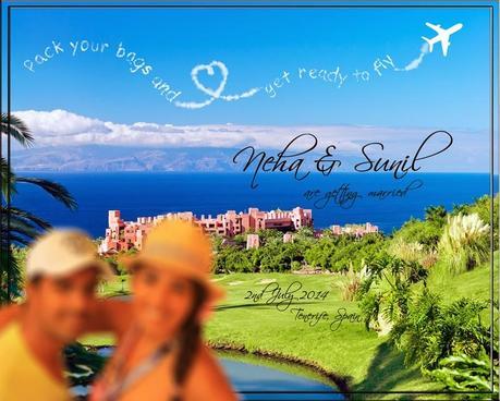 Invitación de Boda Neha y Sunil: Billete de avión
