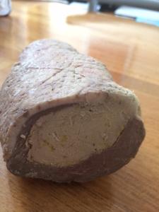 Magret de pato relleno de mousse de foie