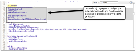 Tutoriales (12) - Transparencia en la barra de navegación.
