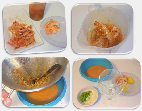 Sorbete de gambas al curry rojo y cítricos