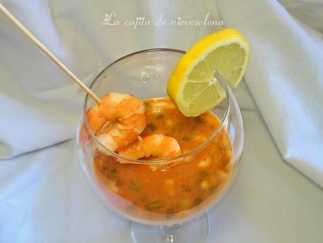 Sorbete de gambas al curry rojo y cítricos