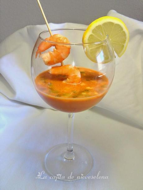 Sorbete de gambas al curry rojo y cítricos