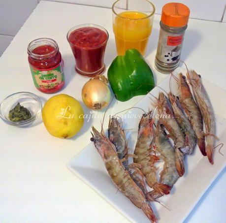 Sorbete de gambas al curry rojo y cítricos