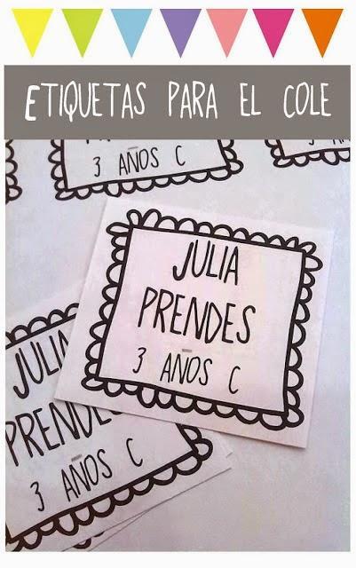 Etiquetas para la vuelta al cole